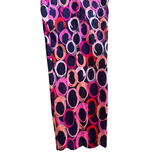 PAPAGALLO Multicolor Pink Navy Capri Pants Size 12 - Picture 5 of 10